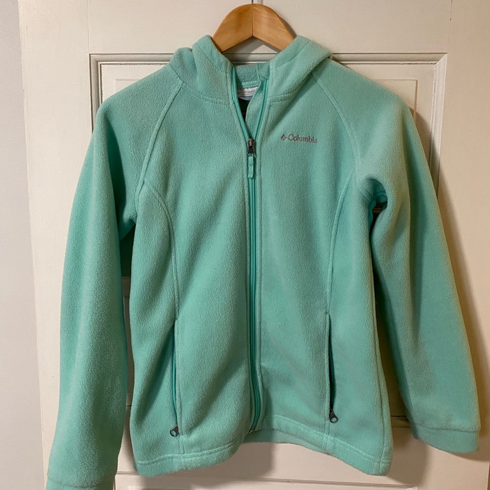 Columbia Green Fleece Zip-Up Hoodie